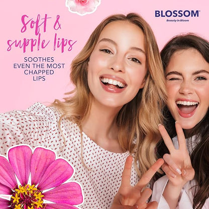Blossom Roll on Lip Gloss, Scented Clear High Shine Moisturizing Lip Oil, Non Sticky, Infused with Real Flowers, Made in USA, 0.2oz, Peach Hemp