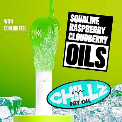 NYX PROFESSIONAL MAKEUP Fat Oil Chillz, Moisturizing, Shiny and Vegan Tinted Lip Gloss - Kiwi Freeze (Sheer Green)