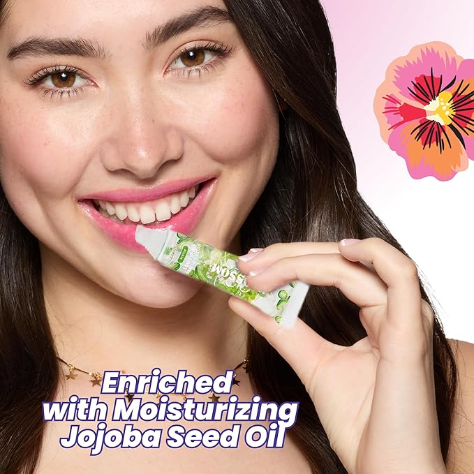 Blossom Lip Gloss Tubes, Pickle Scented Thick Clear High Shine Moisturizing Flower Lip Gel with Nourishing Jojoba Seed Oil, Infused with Real Flowers, 0.3oz, Pickle