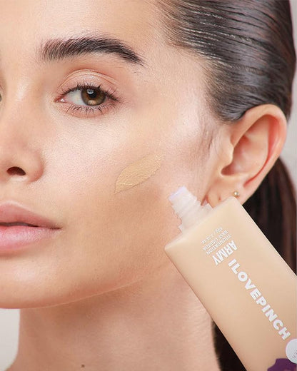 ILOVEPINCH Army Liquid Foundation Makeup, Semi Matte, Medium-to-High Coverage, Natural Beige No. 1-2,12 oz