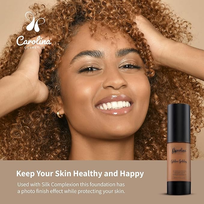 Foundation in Golden Goddess Shade Plant-Based - Hydrating, Pore-Minimizing & Buildable Coverage - Vegan, Non-GMO - 1fl oz