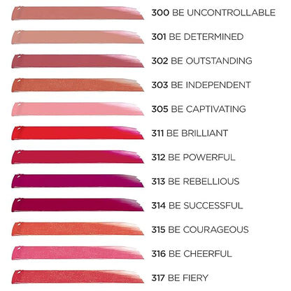 L'Oreal Paris Brilliant Signature Shiny Lip Stain Lipstick, Be Uncontrollable 0.21 Fl Oz.