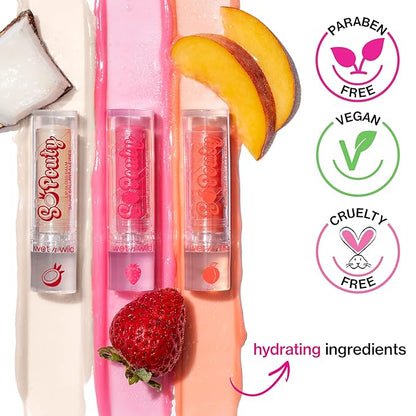 wet n wild Perfect Pout So Pouty Shine Tinted Lip Balm Peach Flavored, Hyaluronic Acid, Vegan Collagen, Moisturizing For Dry Lip Care, Pink (Pack of 2)