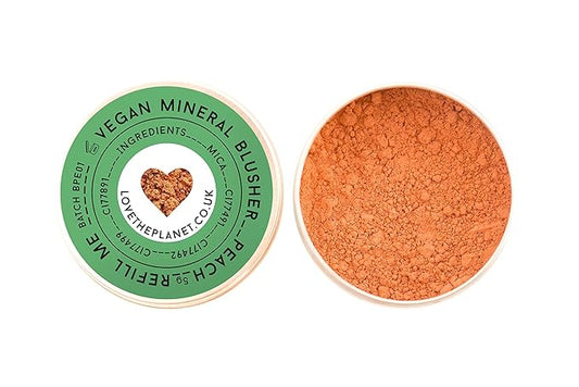 Love the Planet Vegan Mineral Blusher Shade Peach in Refillable Tin