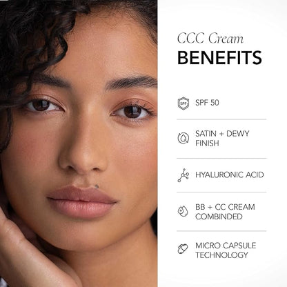 CLE Cosmetics CCC Cream (Golden Medium Deep 403 / SPF 50) - Hydrating, Light to Medium Coverage Foundation with Sunscreen - BB & CC Cream Hybrid - 1 fl oz