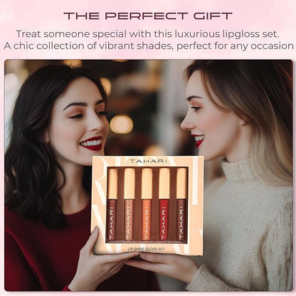 VOTUM Tahari 5 -Piece Matte Lip Gloss Set – Simmery Shades Lip Gloss Pack for Women & Girls, Long-Lasting, Hydrating Lip Color Collection with Rich, Versatile Tones