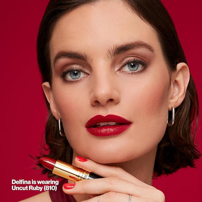 Revlon Super Lustrous Lipstick, Creamy Formula For Soft, Fuller-Looking Lips, Moisturized Feel, 810 Uncut Ruby, 0.15 oz