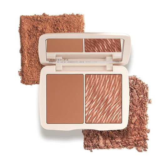 COVER FX Monochromatic Bronzer Duo, Suntan Bronze, and Custom Bronzer Drops, Glided Glow