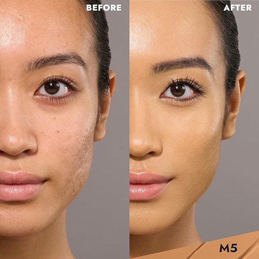 COVER FX Complete Coverage Kit: Total Cover Cream Foundation - Shade M5 + Custom Cover Blending Brush