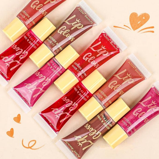 AZEN 24 Pack Lip Gloss Set, Color Lip Oil for Dry Cracked Lips Moisturizing Hydrating Nourishing with Vitamin E