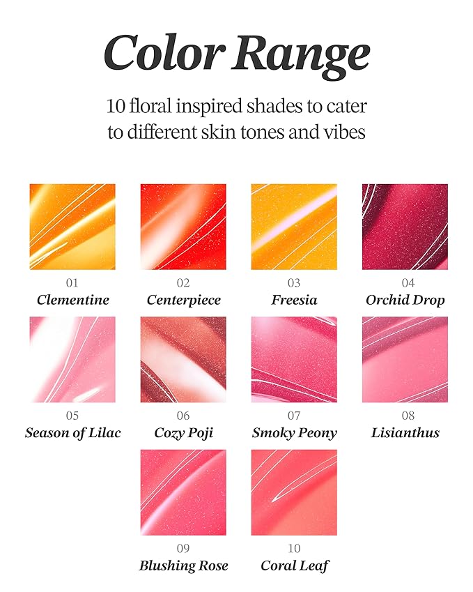 Glint Tint Glosser (Coral Reef, 0.09oz) - Hydartions, Moisturizing Plumping Lip Gloss with Radiant Shine, Long Lasting, Korean Skin Care. Provence Rose & Calendula Extract.