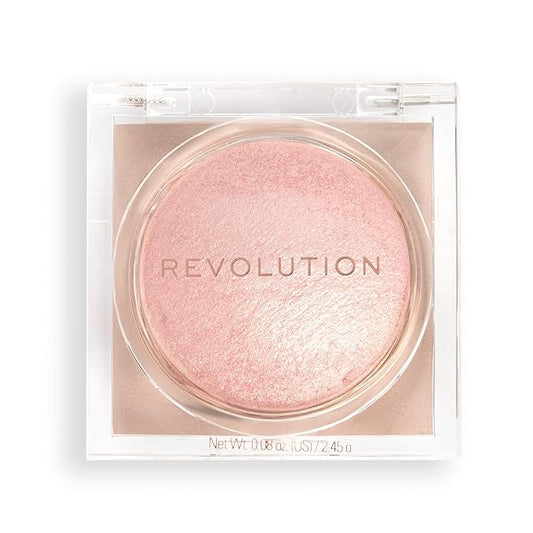 Revolution Beauty London Beam Bright Highlighter, All Over Face Glow, Powder To Liquid Formula, 5 Different Shades, Pink Seduction