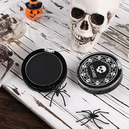 UCANBE Black Cream Face & Body Makeup Foundation, Professional Non-Toxic Greasepaint, Halloween Face Body Paint Palette for Kids & Adults, Facepaint for SFX Clown Zombie Vampire Skull Skeleton Cosplay