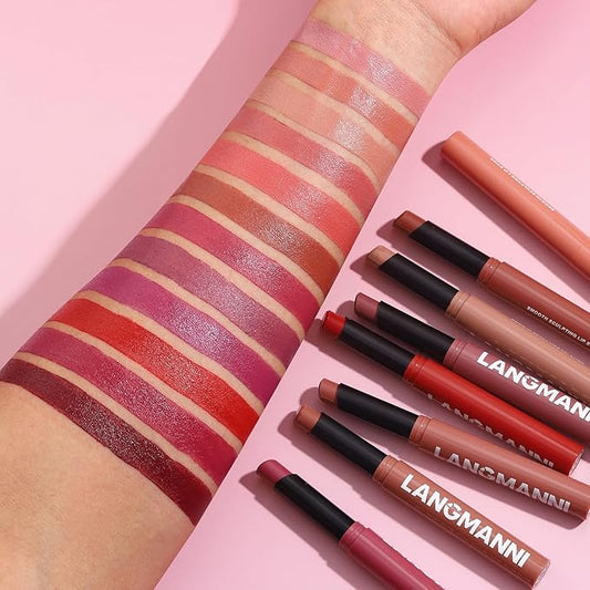 Jolilab 3 Pcs Velvet Matte Lipstick Nude Matte Soft Dark Color Stick Waterproof Long-Lasting Non-Stick Cup High Pigmented Lip Stick Lip Balm Beauty Cosmetics Gift for Girls（10#+11#+12#
