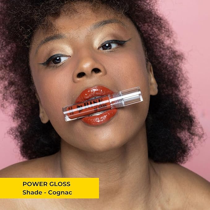 Rise & Slay Power Gloss – High-Pigment Hydrating Gloss Lipstick with Hyaluronic Acid, Jojoba & Castor Oil, Vit-E, Non-Sticky Vibrant Shine, Coffee Brown Summer Lips (Cognac, 4.5 ml)