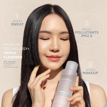 COMMON GROUND NUE Aqua Micellar Water Makeup Remover 3-in-1 Cleanser, Astringent, Makeup Remover, Non-Greasy, No-Rinse, Hydrating, Plant-Based, Organic Aloe Vera & Cucumber, 8.4 Fl Oz (Pack of 2)