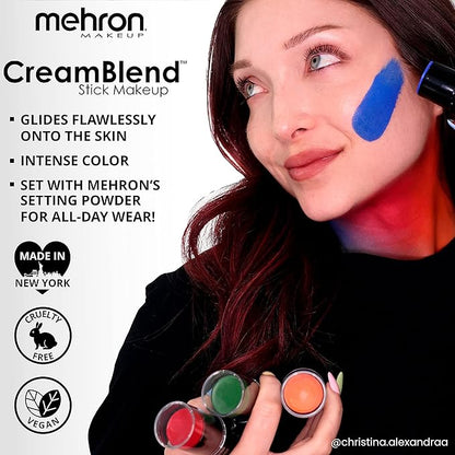Mehron Makeup CreamBlend Stick | Face Paint, Body Paint, & Foundation Cream Makeup | Perfect for Halloween .75 oz (21 g) (Black)