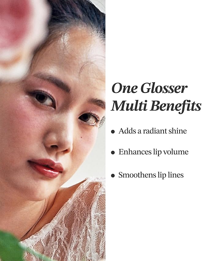 Glint Lip Glosser (Lip Glosser, 0.09oz) - Hydartions, Moisturizing Plumping Lip Gloss with Radiant Shine, Long Lasting, Korean Skin Care. Provence Rose & Calendula Extract.