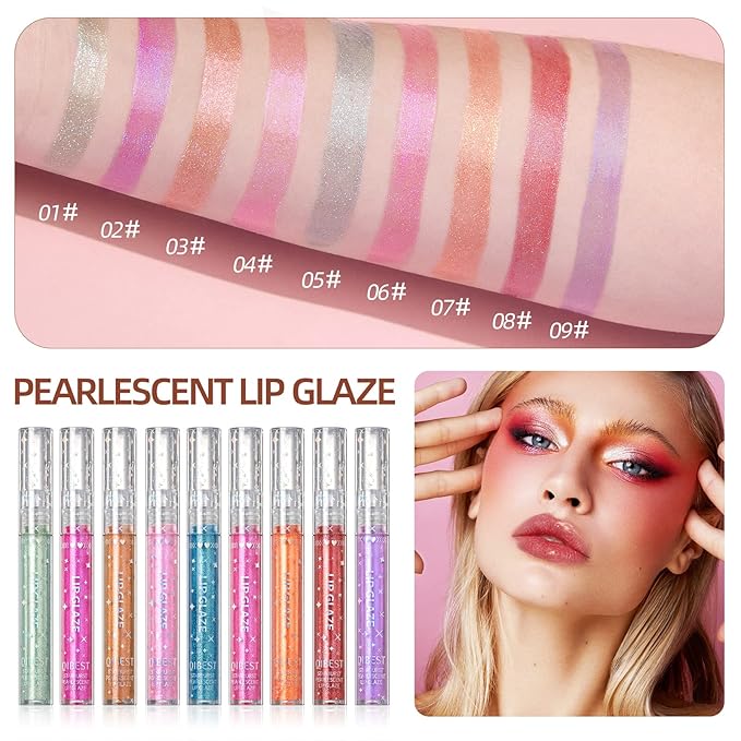 Girls Lip Gloss, Shimmery Lip Glosses for Girls Teens & Women, | Syrupy gloss| Glossy Finish| Long-lasting| Moisturizing| Highlighting| Natural-beauty | Lip Glow Set