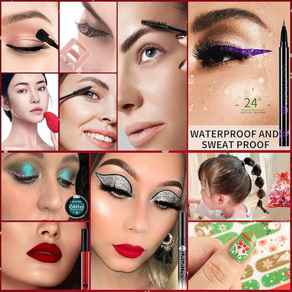 Makeup Advent Calendar 2024, DE'LANCI Christmas Surprise Makeup Gift Kit for Women,12 Days Christmas Countdown Calendar Beauty Box for Teens Girls, Xmas Cosmetic Starter Mystery Box, Cruelty Free
