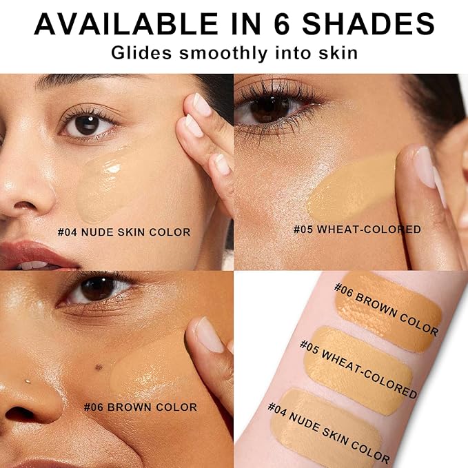Mushroom Head Air Cushion CC Cream Foundation BB Cream Foundation Makeup Moisturizing CC Cream Liquid Foundation,Concealer Lasting Makeup Foundation Even Skin Tone Makeup Base Primer (#05 Wheat)