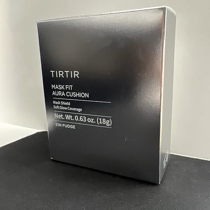 TIRTIR Mask Fit Aura Silver Cushion Foundation | Semi-glow Finish, Natural Coverage, Moisturizing, Lightweight, Korean cushion foundation (#51N Fudge, Full Size, 0.63 Fl Oz)