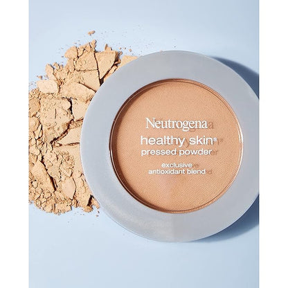 Neutrogena Healthy Skin Pressed Makeup Powder Compact with Antioxidants & Pro Vitamin B5, Evens Tone, Minimizes Shine & Conditions, Light 20, 0.34 oz
