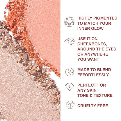 Powder Highlighter Makeup – Divine V – Radiant Glow for All Skin Tones, Easy-to-Apply, 0.53 oz