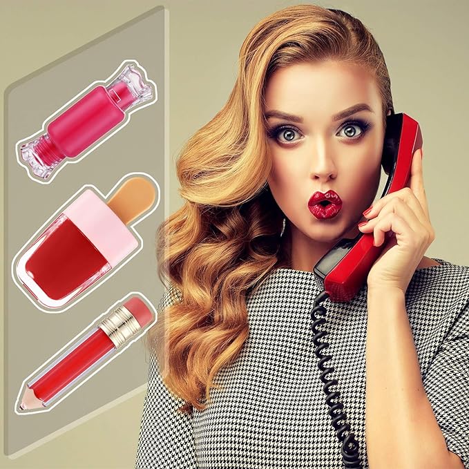 Maitys 30 Pcs Lip Gloss Tube Tool Set, Include 20 Pencil Ice-cream Lollipop Candy Shaped Empty Lip Gloss Tubes, 5 Clear Balm Containers with Rose Gold Cap and 5 Plastic Syringe for Women DIY