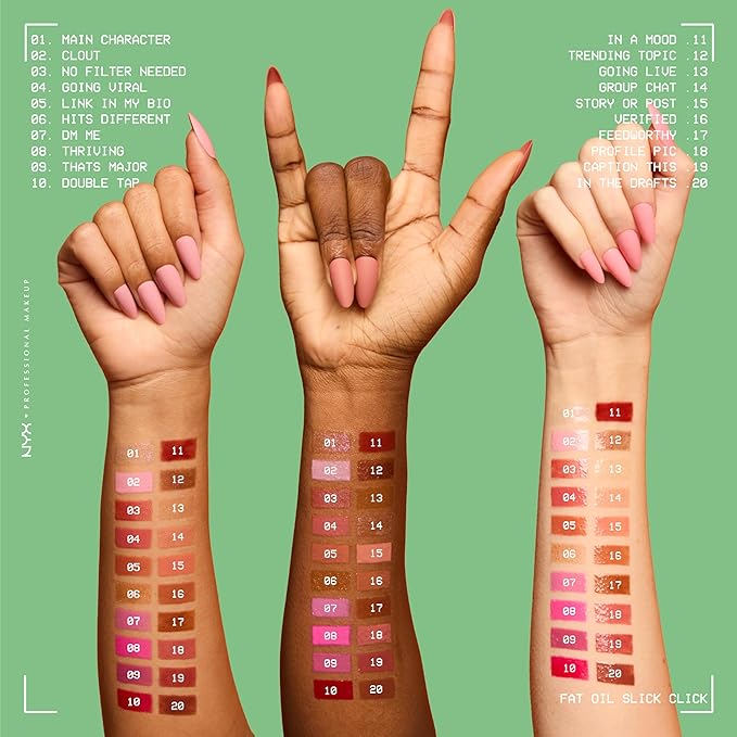 NYX PROFESSIONAL MAKEUP Fat Oil Slick Click, Lightweight, Buildable Pigmented Vegan Lip Balm - Feedworthy (Bronze)