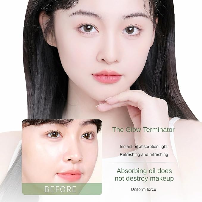 Novo Oil Absorbing Sheets with Mirror & Powder Puff – 100 Sheets, Instant Shine Control, Portable & Travel-Friendly, Convenient Oil Control, Non-Greasy Skin, Easy to Use, Unisex