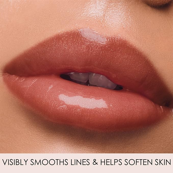 LONDONTOWN Gossamer, Peachy Beige, Plush Shine Lip Gloss Tube, Deep Hydrating High Shine Sheer Tint Non-Sticky Conditioning Balm