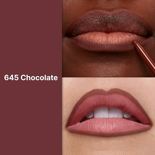 Revlon Colorstay Lip Liner with Built-In Sharpener, Valentine's Day Makeup Gifts for Women, Longwear Rich Colors, Smooth Application, 645 Chocolate, 0.01 oz