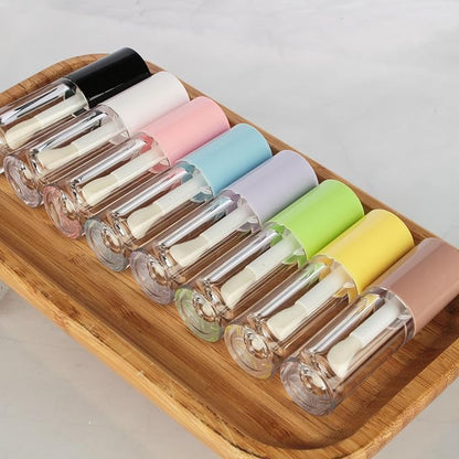 COSIDEA 14pcs Empty 6ml big doe foot wand Chunky lip gloss tubes for DIY lipgloss,Pink round lipgloss containers tubes with thick wand (Purple)