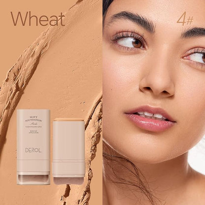 Foundation Stick, Built-in Foundation Brush, Contour Stick Makeup, Long-Lasting Waterproof Natural Velvet Matte