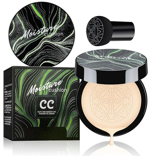 Mushroom Head Air Cushion CC Cream - Long Lasting & Moisturizing BB Cream Brightening Matte Concealer Makeup, Even Skin Tone for All Skin Types (Ivory, 3.21 Ounce (Pack of 1))