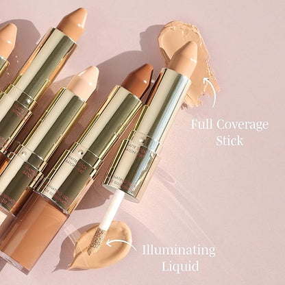 Wander Beauty Dualist Matte and Illuminating Concealer Makeup - Rich - Dual-Ended Matte Concealer Stick + Liquid Concealer - Full Coverage Concealer Brightens, Firms & Hydrates Under Eyes - 0.28 fl oz