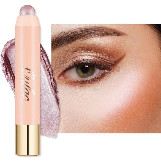 Oulac Face Highlighter Stick, Multi-use Cream Highlighter Makeup Stick, Face Highlighters & Luminizers, No Caking or Dragging, Metallic Finish, Vegan & Cruelty-Free, H3 Rosé