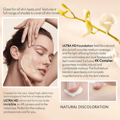 Color Changing Foundation for Color Correction, Even Skin Tone and Coverage of Imperfections for a Natural Facial Look, includes SPF15, Full Coverage Foundation 1.0floz