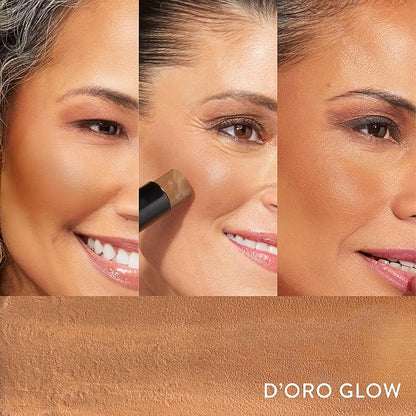 LAURA GELLER Italian Marble Bronzer Makeup Stick | Cream Finish Marbleized Contour for Natural Glow D'oro Glow