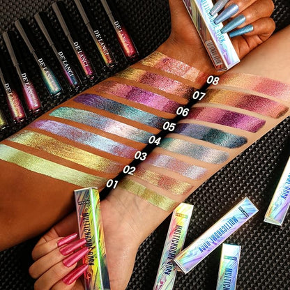 Chameleon Liquid Lipstick Pink Green Color,Shimmer Metallic Colourful Lip Gloss for Women Girls Lips Makeup Gift,Hydrating Waterproof and Long Lasting Lip Stick Shiny,Talc-Free,#8