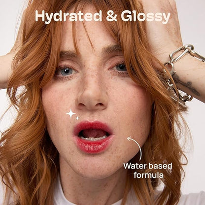 MIXIK Juicy Lip Tint, Hydrating Water-Based Lip Stain and Gloss that feels light and fresh for Dewy and Radiant lips, Formulated with Blue Agave Extract for long lasting Moisturizing (Vivid Coral)