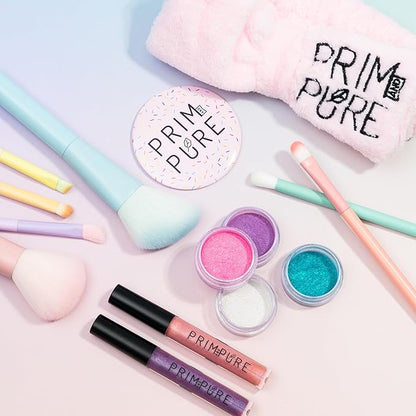Prim and Pure Ultimate Mineral Makeup Gift Set | Perfect for Play Dates & Birthday Parties | Kids Safe Eyeshadow Makeup Mineral | Organic & Natural Makeup Kit | Made in USA