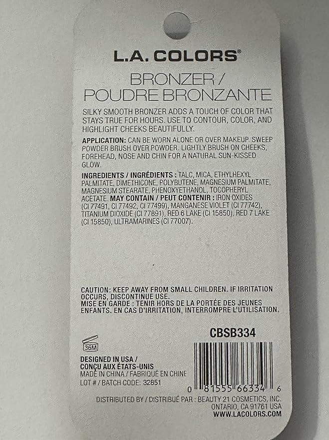 L.A Colors Professional Series BLUSH with Applicator, BSB334 Bronze, 0.13 Oz