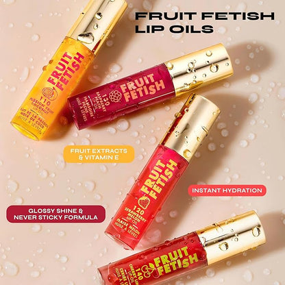 Milani Fruit Fetish Lip Oil with Vitamin E for Instant Hydration, Fruit Extract Infused Lip Treatment and Moisturizing Lip Gloss - Strawberry Melon