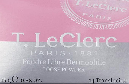T. LeClerc Loose Facial Powder - Face Makeup Setting Powder Longwear, Blendable Mineral Minimizes Pores & Perfects Skin Tones Blurs Fine Lines Foundation, Concealer, Smoothes, Mattifies (Translucide)