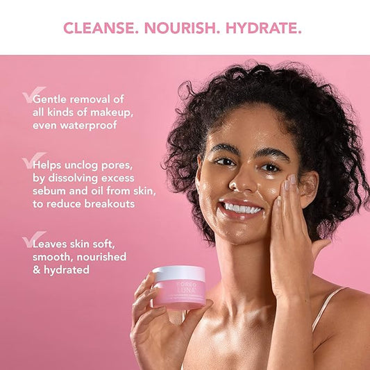FOREO LUNA Nourishing Cleansing Balm - Gentle Waterproof Makeup Remover - Waterless Oil Cleanser - Eye Makeup Remover - Vegan - Cruelty & Fragrance-Free, Eco-Friendly - 0.5 fl.oz