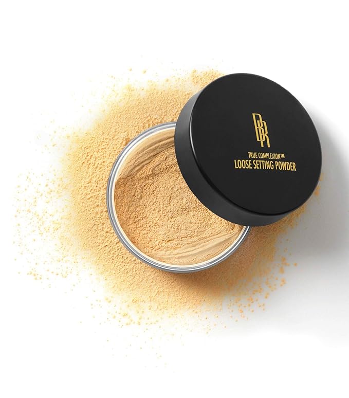 Black Radiance True Complexion Loose Setting Powder Banana 0.64 Ounce and Contour Palette Medium to Dark 0.38 Ounce