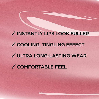 L'Oreal Paris Infallible Pro Gloss Plump Lip Gloss with Hyaluronic Acid, Long Lasting Plumping Shine, Lips Look Instantly Fuller and More Plump, True Berry, 0.21 fl. oz.