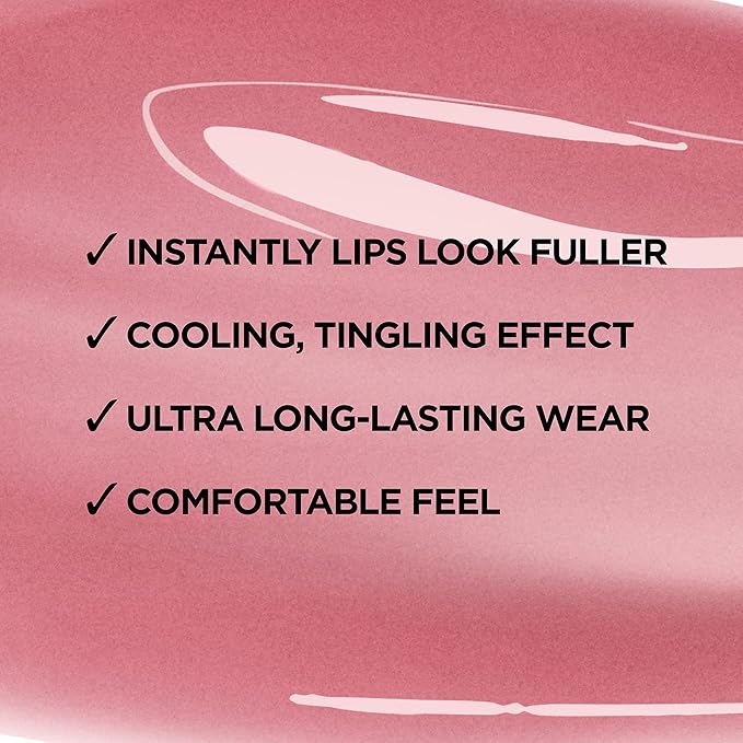 L'Oreal Paris Infallible Pro Gloss Plump Lip Gloss with Hyaluronic Acid, Long Lasting Plumping Shine, Lips Look Instantly Fuller and More Plump, Gleam, 0.21 fl. oz.